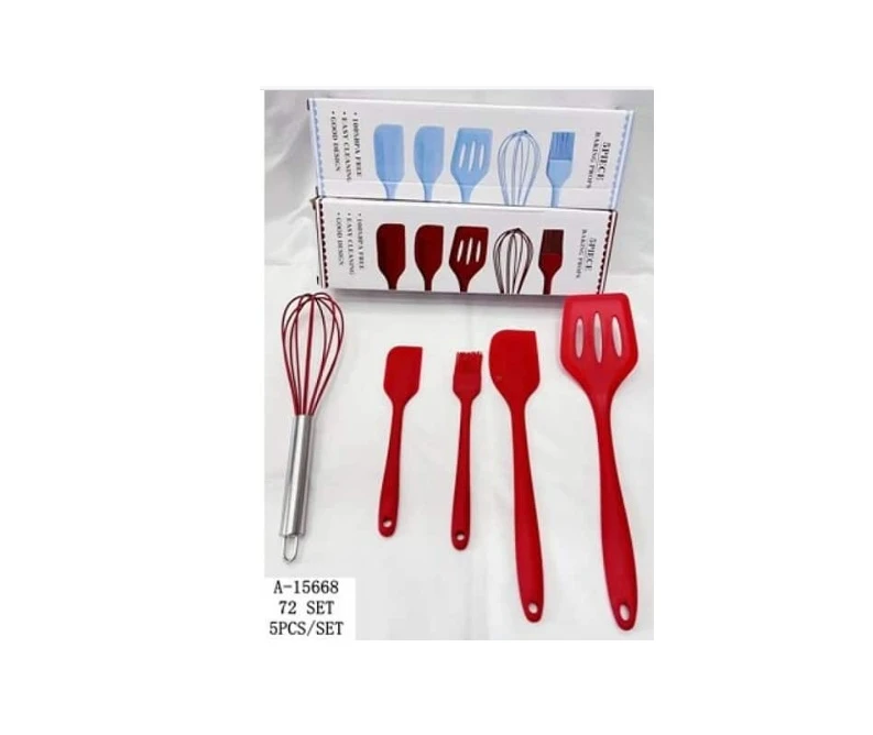 Ustensile Bucatarie 5 Pcs Silicon + Fier A-15668 Wei